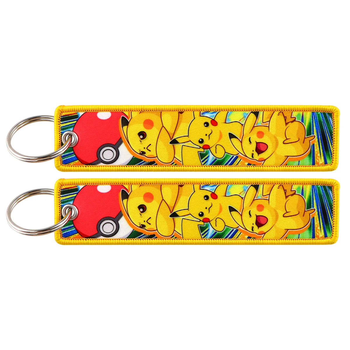 Embroidered Cute Tag keys Cartoon Pocket Monster Pokémon Keychains Anime Keyring For Fans Cosplay Accessories