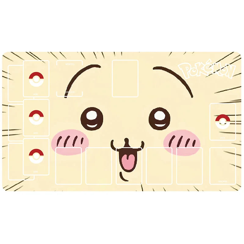 New 600x350mm PTCG Eevee Mewtwo Single Player Playmat Anime Cartoon Duel Disk Game Ash Ketchum Rubber Board Game Mat Toy Gifts