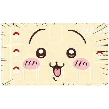 New 600x350mm PTCG Eevee Mewtwo Single Player Playmat Anime Cartoon Duel Disk Game Ash Ketchum Rubber Board Game Mat Toy Gifts