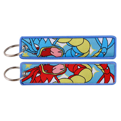 Embroidered Cute Tag keys Cartoon Pocket Monster Pokémon Keychains Anime Keyring For Fans Cosplay Accessories