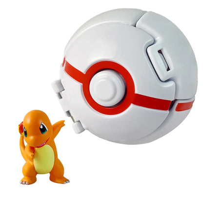 Random 7CM Pokeball Pokemon big ball Anime action figure Pikachu Litten Psyduck Squirtle Bulbasaur Go Toy boy kid Birthday Gift