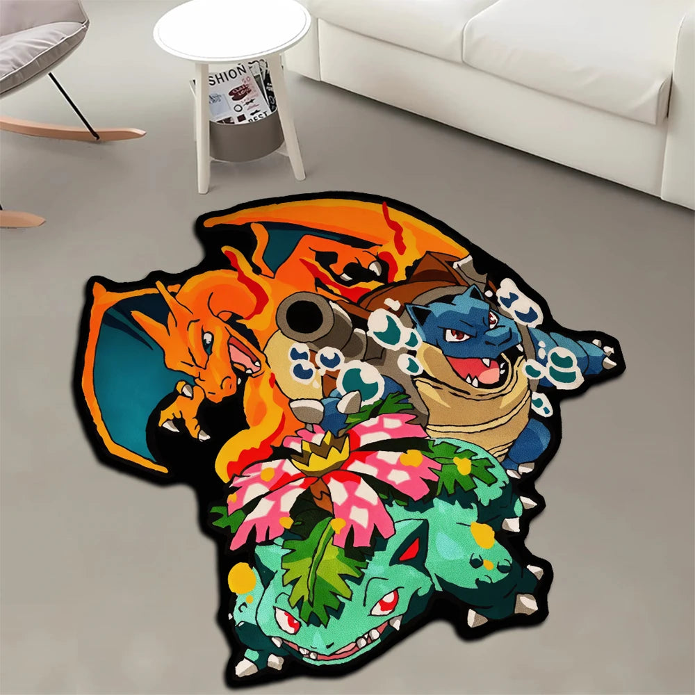 Area Rug Anime Pokémon Venusaur Greninja Charizard Pikachu Sylveon Charmander Customize Printed Carpet for Home Decor