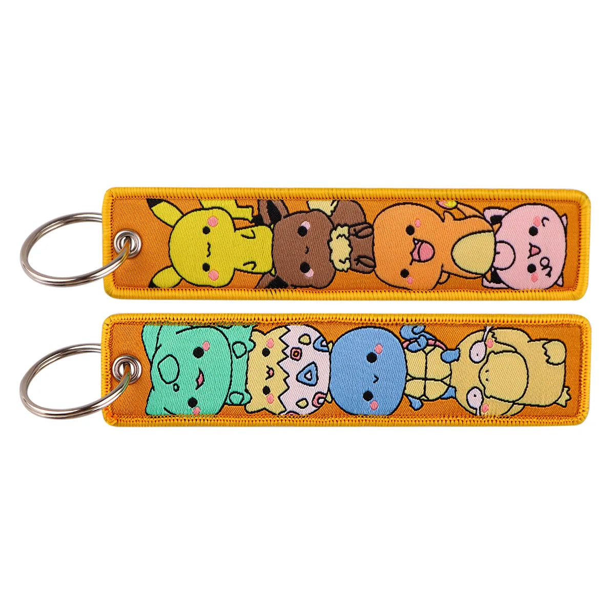 Embroidered Cute Tag keys Cartoon Pocket Monster Pokémon Keychains Anime Keyring For Fans Cosplay Accessories