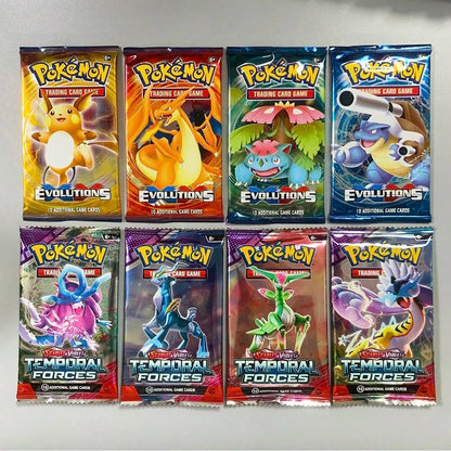 Pokemon Card Game Box Scarlet & Violet Evolutions 151 Temporal Forces Sun Moon Team up 4 Packs (Each Pack Contains 9/10 Cards)